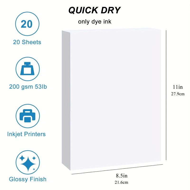 Glossy Photo Paper 21x27cm 20 Sheets 200Gsm