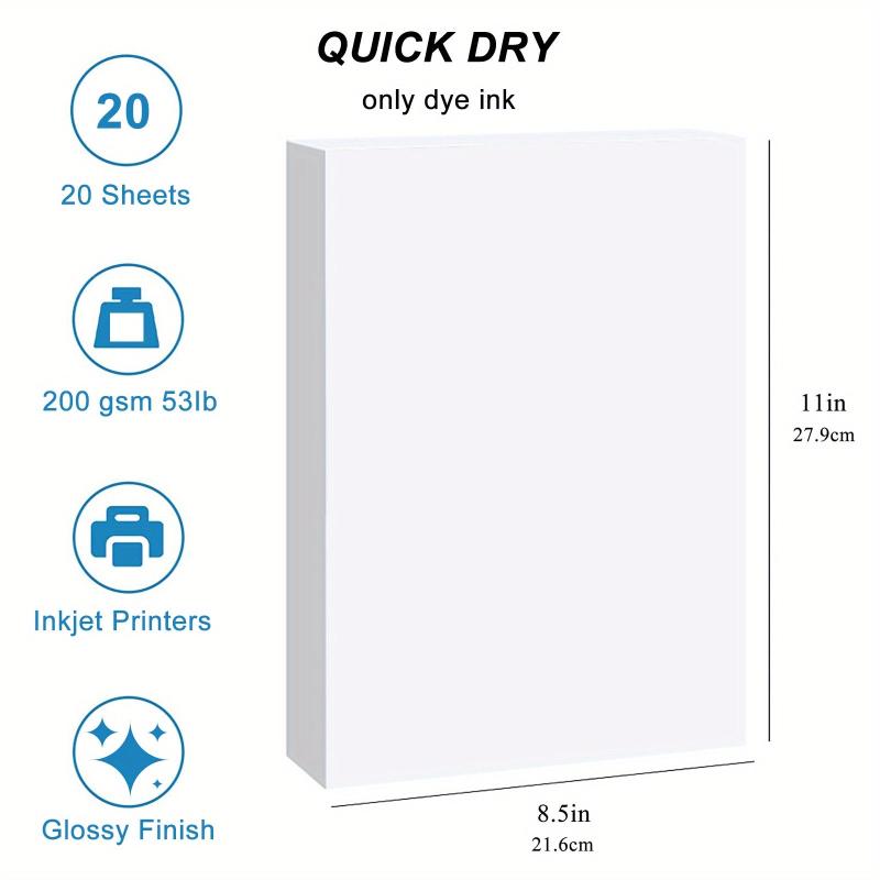 Glossy Photo Paper 21x27cm 20 Sheets 200Gsm