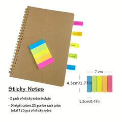 Dot Grid Spiral Notebook 2 Pack 100g A5 Journals Dotted Paper 200 Pages