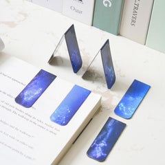 12 Pieces Magnetic Bookmarks - Space and Starry Sky Design