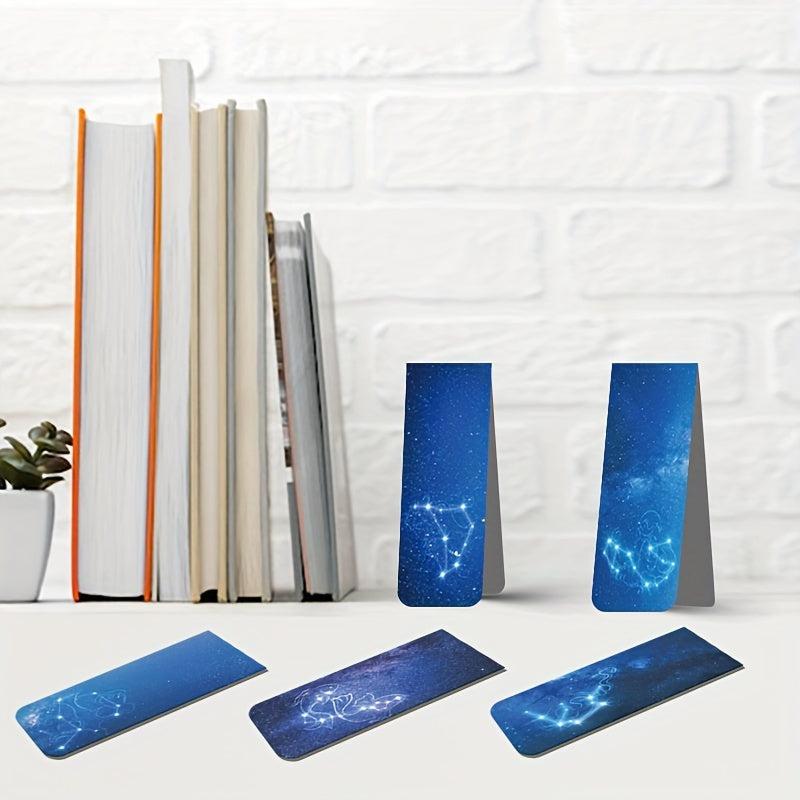 12 Pieces Magnetic Bookmarks - Space and Starry Sky Design