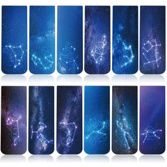 12 Pieces Magnetic Bookmarks - Space and Starry Sky Design