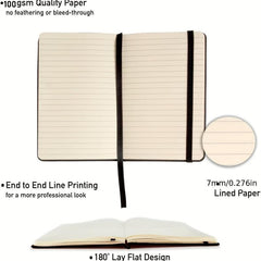A6 Hardcover Pocket Notebook Thick Lined Paper Leather Mini Journal
