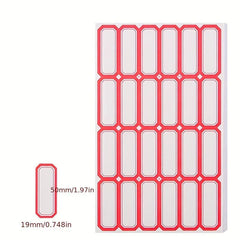 50 Sheets Red Self-adhesive Label Paper Name Classified Sticker Tag Number