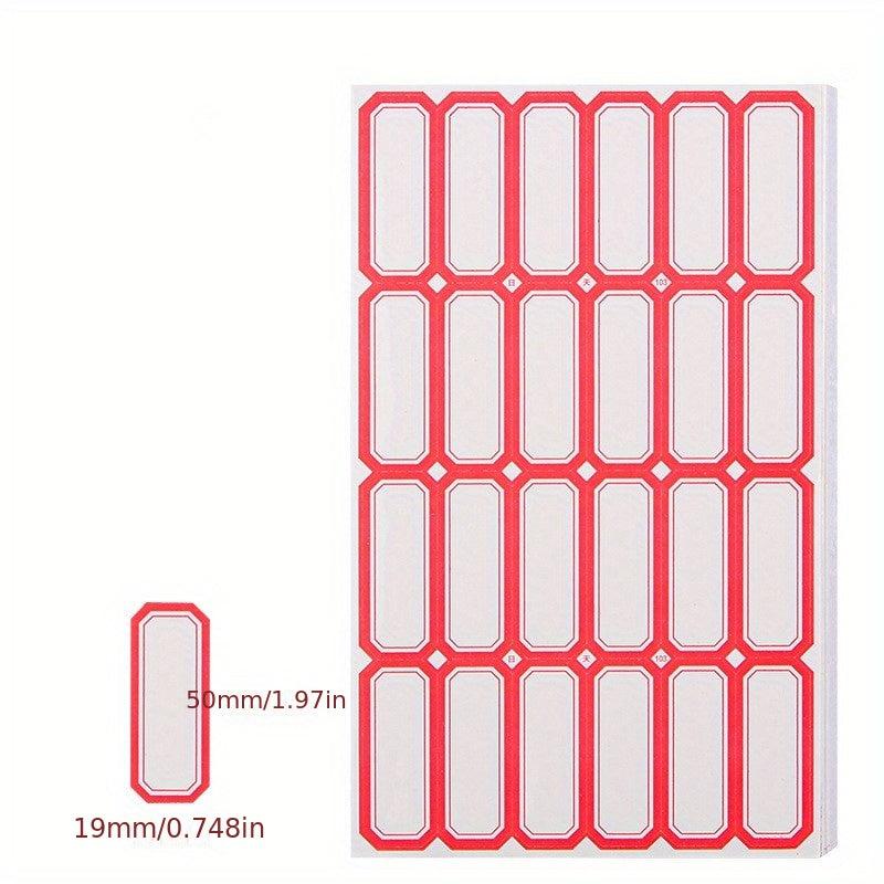 50 Sheets Red Self-adhesive Label Paper Name Classified Sticker Tag Number
