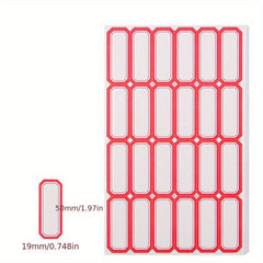 50 Sheets Red Self-adhesive Label Paper Name Classified Sticker Tag Number