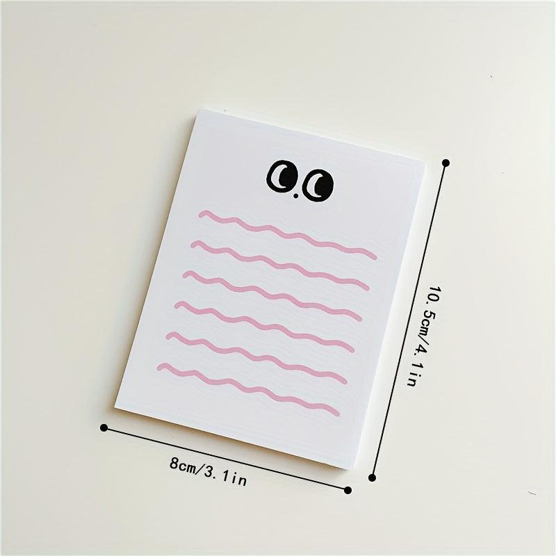 Big Eye Wave Memo Pad Steno Pads Minimalist Cartoon Matte