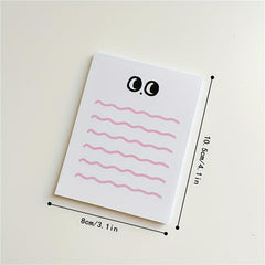 Big Eye Wave Memo Pad Steno Pads Minimalist Cartoon Matte