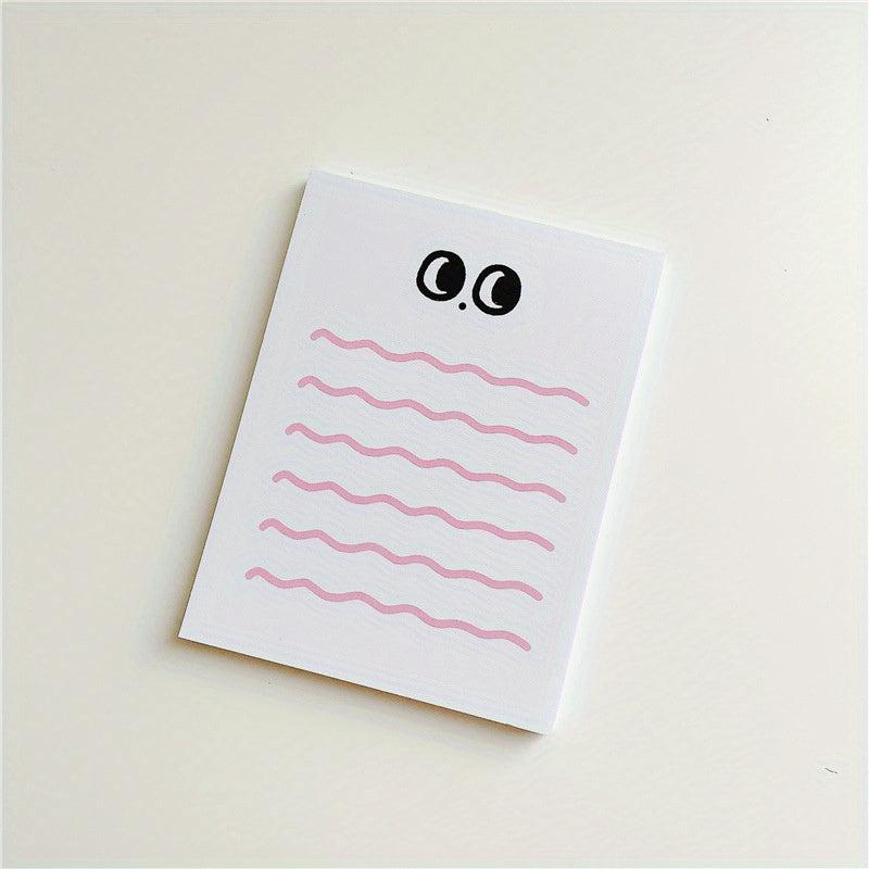 Big Eye Wave Memo Pad Steno Pads Minimalist Cartoon Matte
