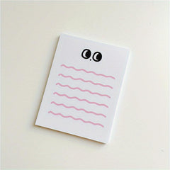 Big Eye Wave Memo Pad Steno Pads Minimalist Cartoon Matte