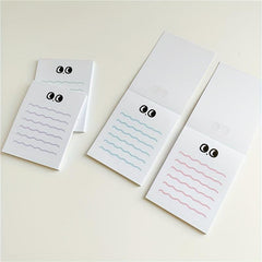 Big Eye Wave Memo Pad Steno Pads Minimalist Cartoon Matte