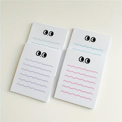 Big Eye Wave Memo Pad Steno Pads Minimalist Cartoon Matte