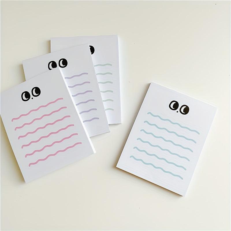 Big Eye Wave Memo Pad Steno Pads Minimalist Cartoon Matte