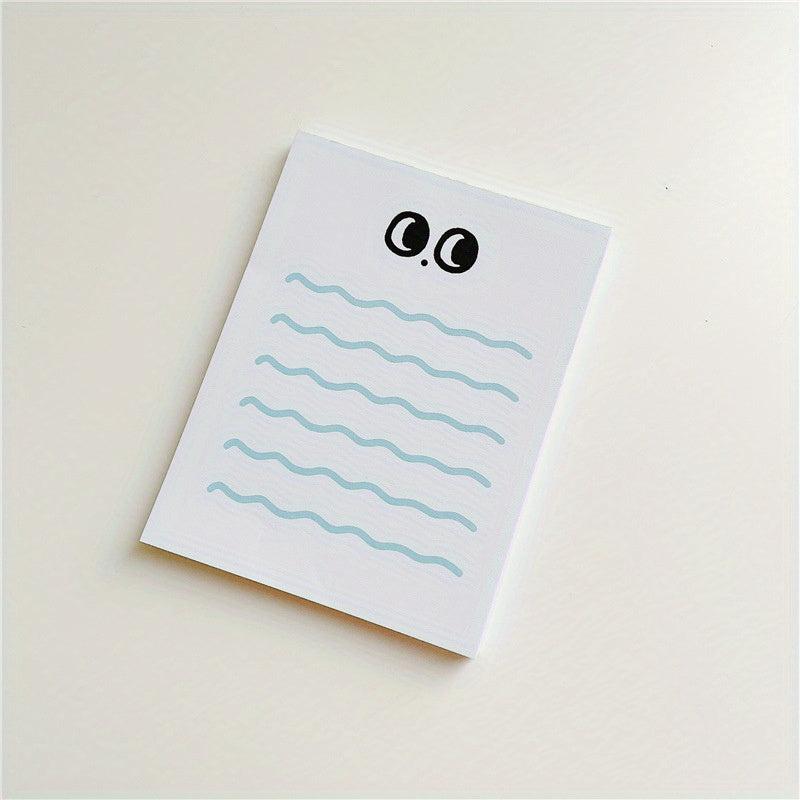 Big Eye Wave Memo Pad Steno Pads Minimalist Cartoon Matte