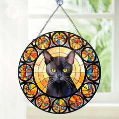 Hand Painted Jewel Cat Scratch Sun Window Hanging Decorative Pendant