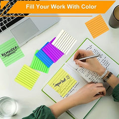300 Lined Transparent Sticky Notes 3x3 Inch