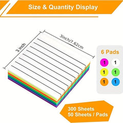 300 Lined Transparent Sticky Notes 3x3 Inch