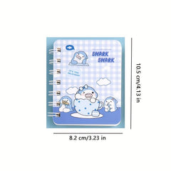 4pcs A7 Mini Coil Book Set 80pg Cartoon Notepad Student Pocket