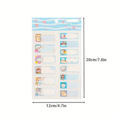 Waterproof Name Stickers Cartoon Labels Personalized Kids School Stationery