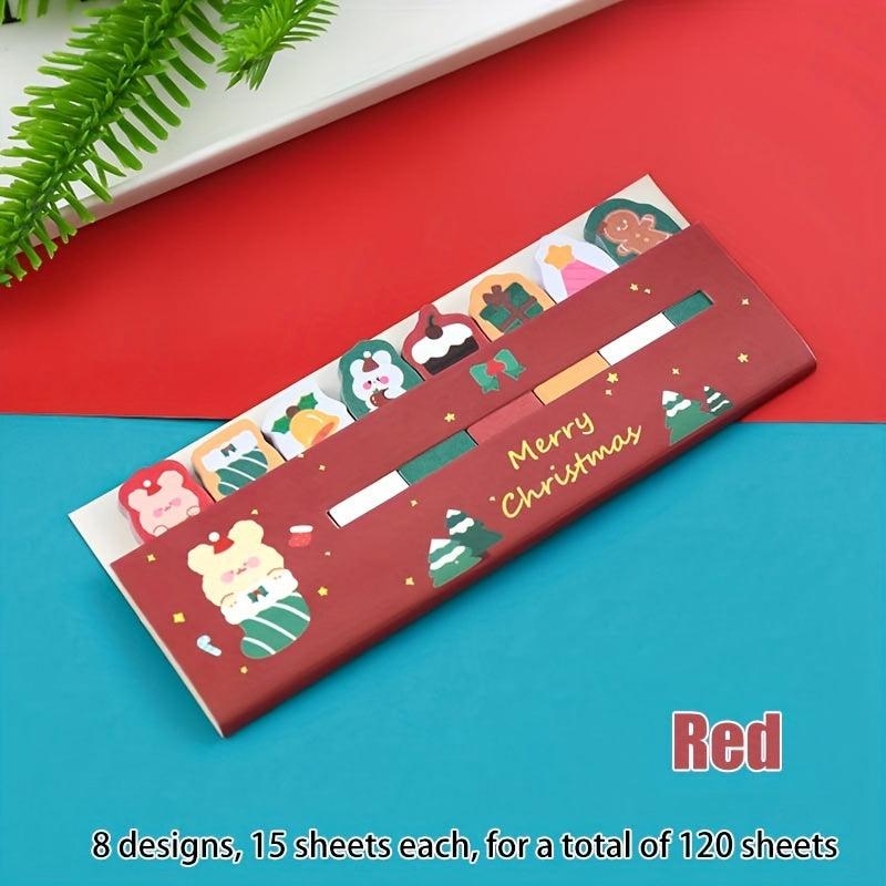Christmas Sticky Notes 120 Sheets 8 Styles Index Memo Pad Stationery Supplies