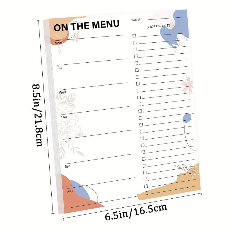 Weekly Meal Planner Grocery List Magnetic Notepads