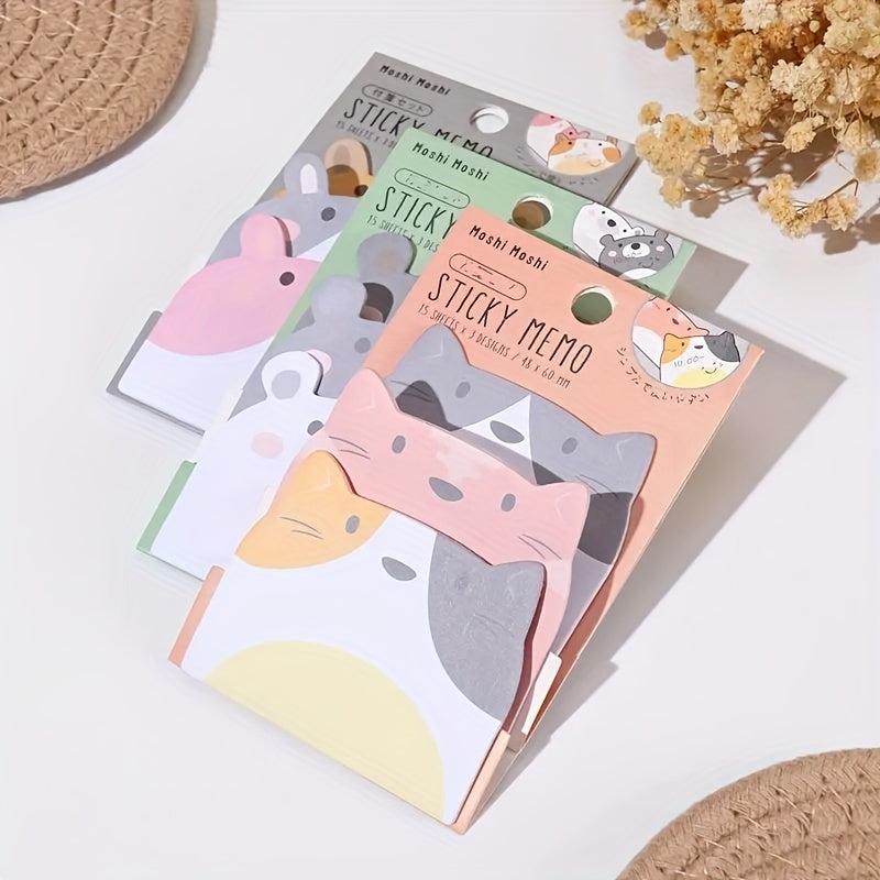 1pcs Cartoon Sticky Notes Animals Cat Bear Rabbit Sticky Notes Index Sheet