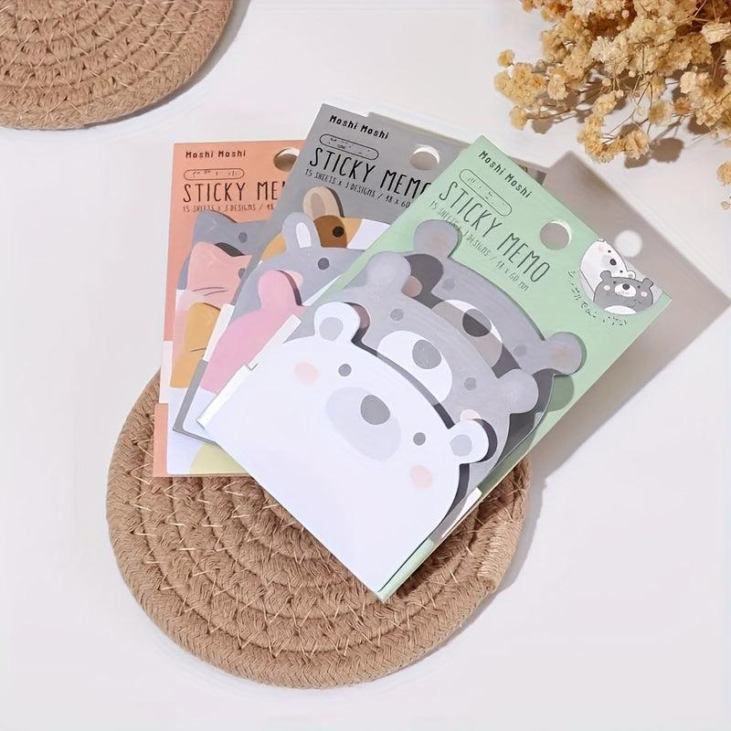 1pcs Cartoon Sticky Notes Animals Cat Bear Rabbit Sticky Notes Index Sheet