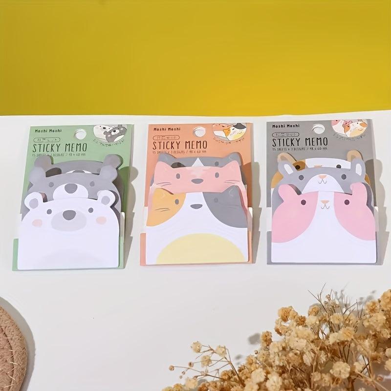 1pcs Cartoon Sticky Notes Animals Cat Bear Rabbit Sticky Notes Index Sheet