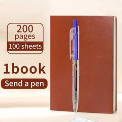 Faux Leather Notebook 200 Pages 5.91x8.31in Portable Diary Stationery Gift