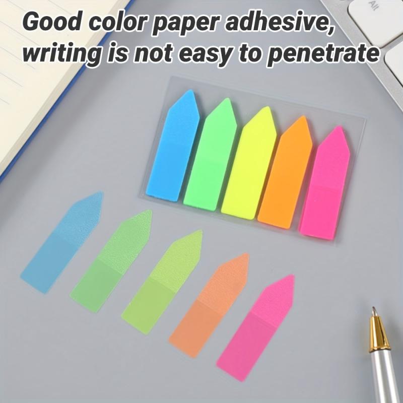 5 Color Sticky Notes 125 Pet Fluorescent Index Stickers Bookmarks Book Markers