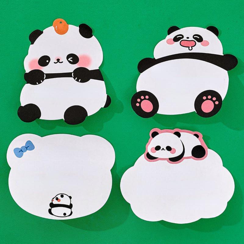 4pcs Chubby Panda Sticky Notes To Do List Memo Pad School Office Supplies