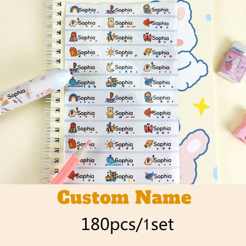 Custom Name Sticker Transparent Waterproof School Stationery Labels