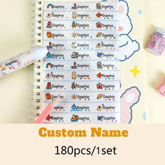 Custom Name Sticker Transparent Waterproof School Stationery Labels
