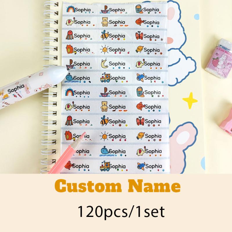 Custom Name Sticker Transparent Waterproof School Stationery Labels