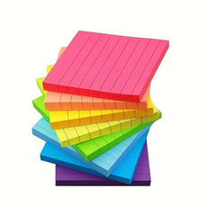 8pcs Horizontal Line Sticky Notes Fluorescent Memo Pad 360 Sheets