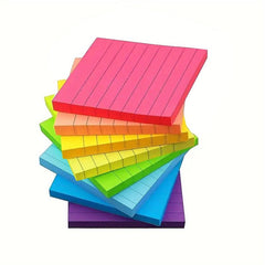 8pcs Horizontal Line Sticky Notes Fluorescent Memo Pad 360 Sheets