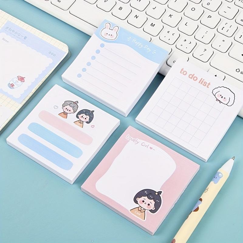 80 Sheets Creative Cartoon Sticky Notes Student Memos Message Stickers