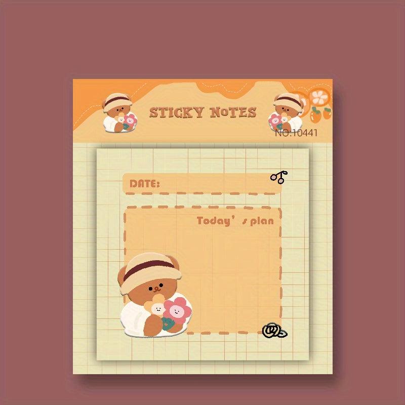 Tearable Sticky Note Book 60 Sheets Strong Adhesive Paper Journal Diary Stic