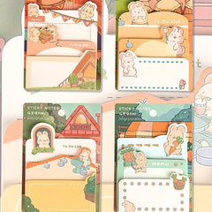 90pcs Cartoon Rabbit Sticky Notes in 3 Sizes for Office and Learning