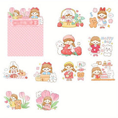 100pcs Cartoon Girl Series Paper Pack DIY Stickers