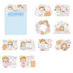 100pcs Cartoon Girl Series Paper Pack DIY Stickers