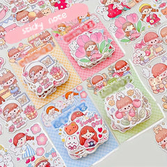 100pcs Cartoon Girl Series Paper Pack DIY Stickers
