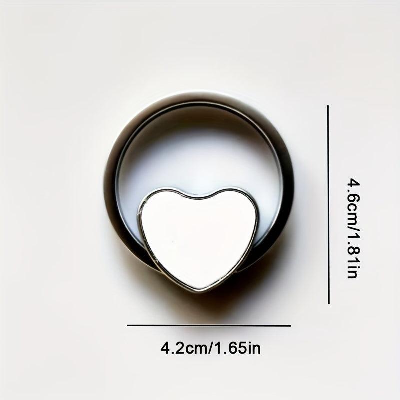 Metal Heart Keychains Double Sided Rotate Key Rings for Sublimation Blank Heart