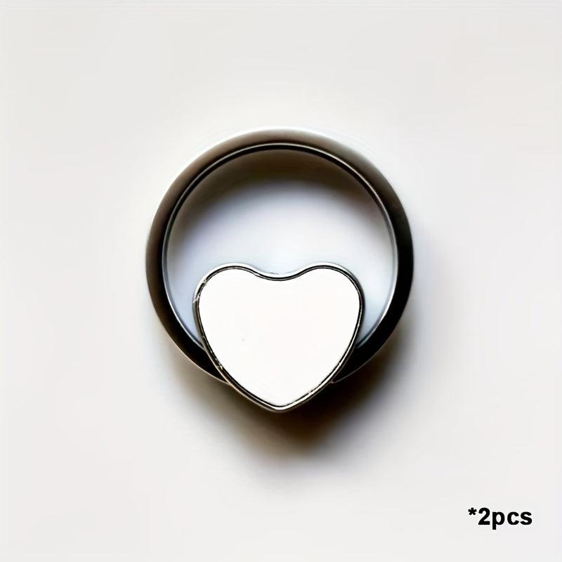 Metal Heart Keychains Double Sided Rotate Key Rings for Sublimation Blank Heart
