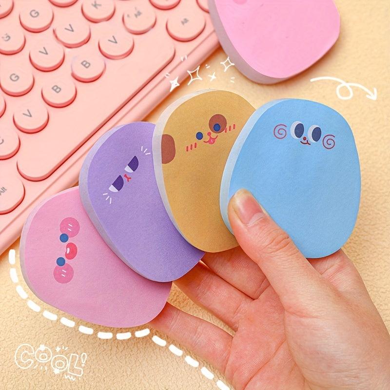 4pcs Facial Sticky Stickers Cartoon Colorful Memo Pads