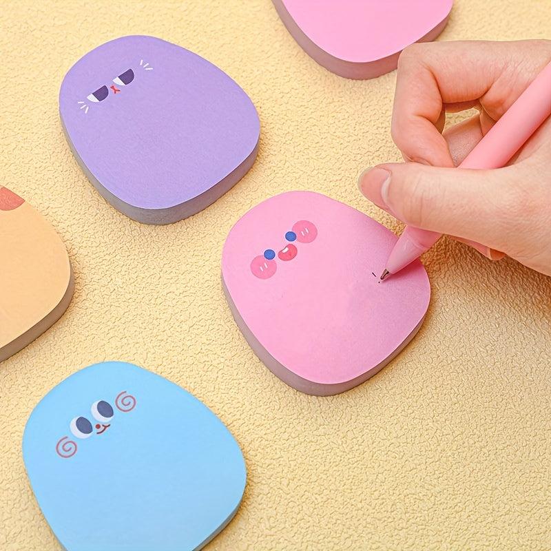 4pcs Facial Sticky Stickers Cartoon Colorful Memo Pads