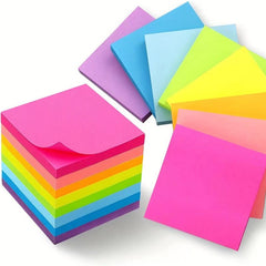 300 Sheets Fluorescent Sticky Notes Self-adhesive Colored Memo Notepad