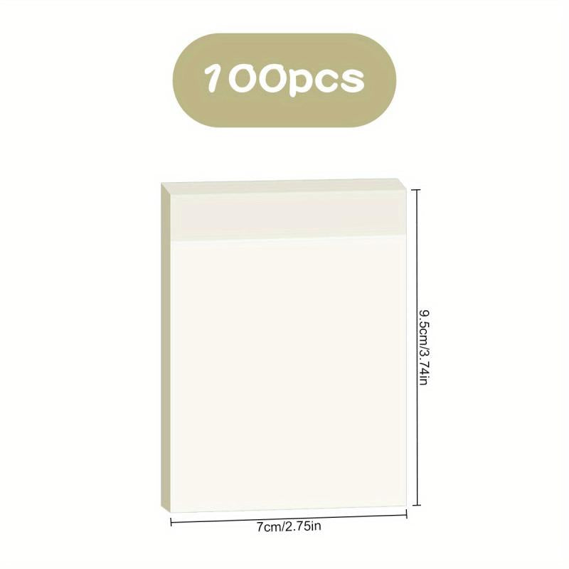 100 Transparent Sticky Notes Self Adhesive Clear Sticky Note Tab