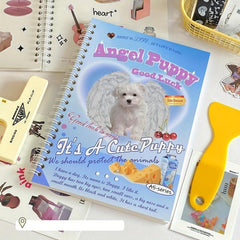 Puppy A5 Book Style Double Sided Release Sticker Tape Storage Diary