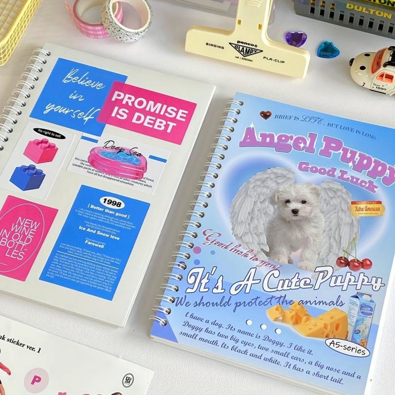 Puppy A5 Book Style Double Sided Release Sticker Tape Storage Diary